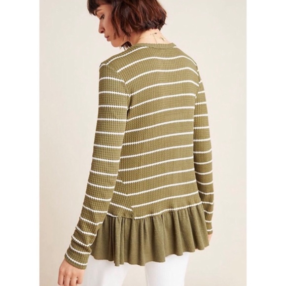 NWOT Anthropologie Eri + Ali Tallie Peplum Striped Top - Picture 4 of 6